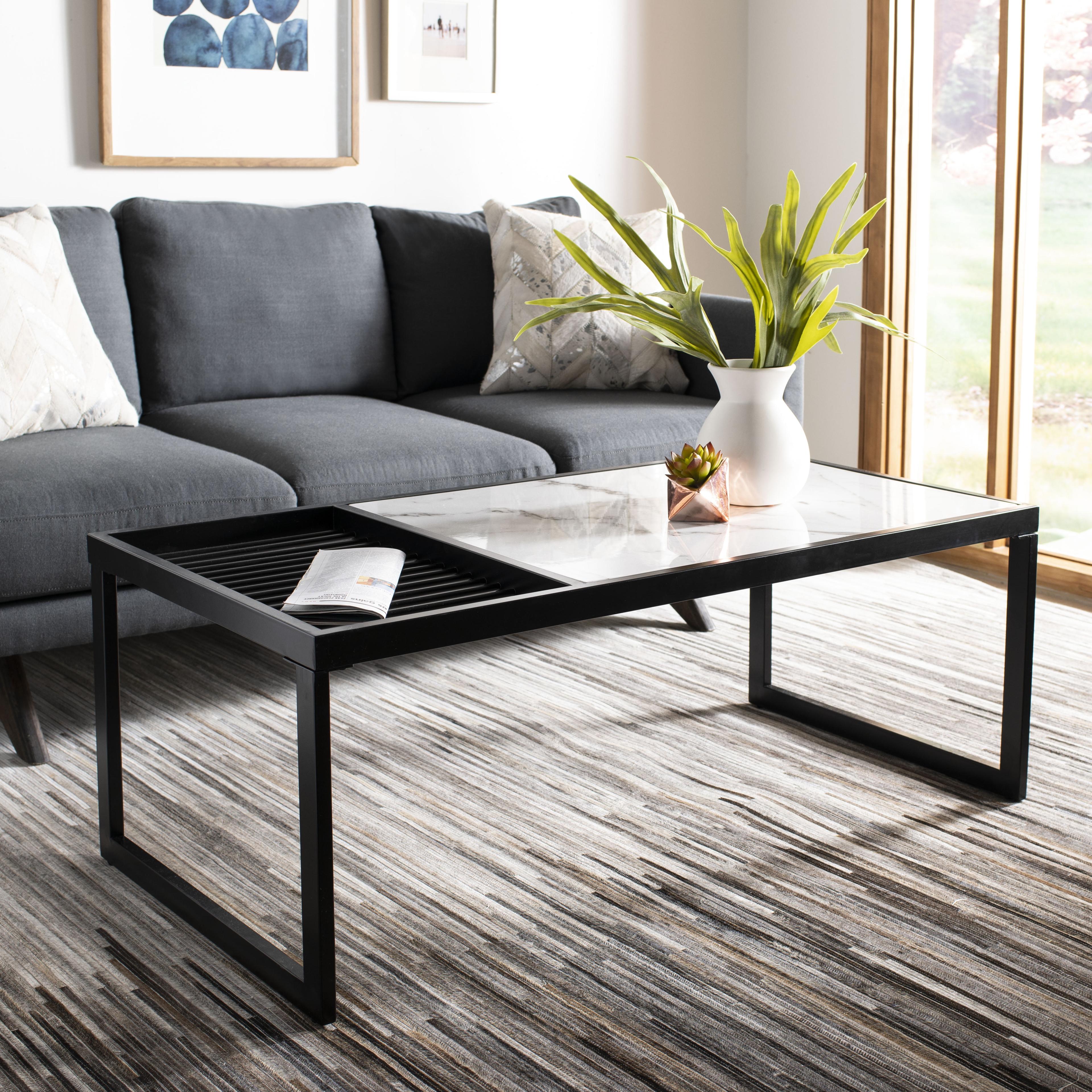 Zuri Coffee Table - White/Black - Safavieh