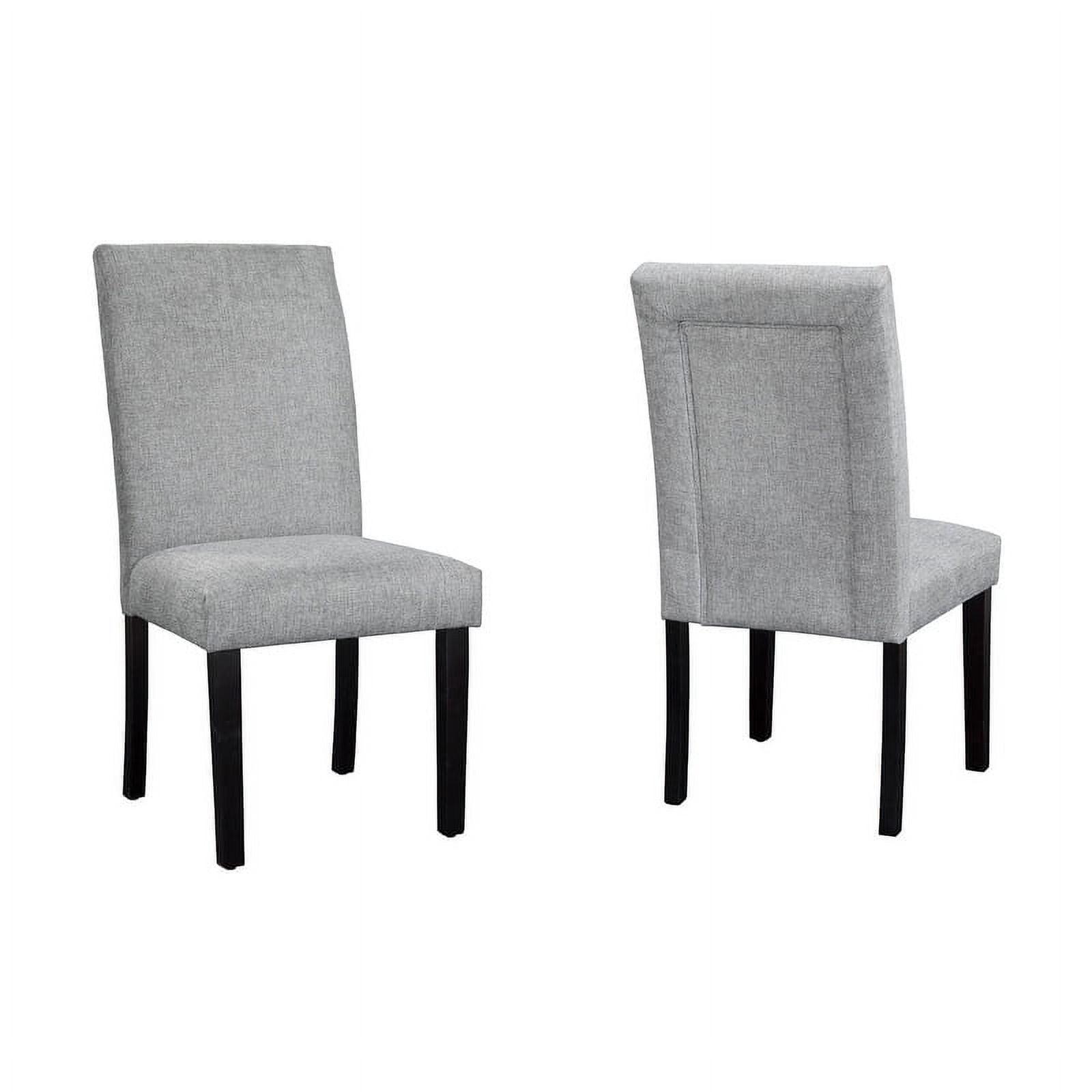 Dream Platinum Grey Linen Upholstered Parsons Side Chair Set of 2