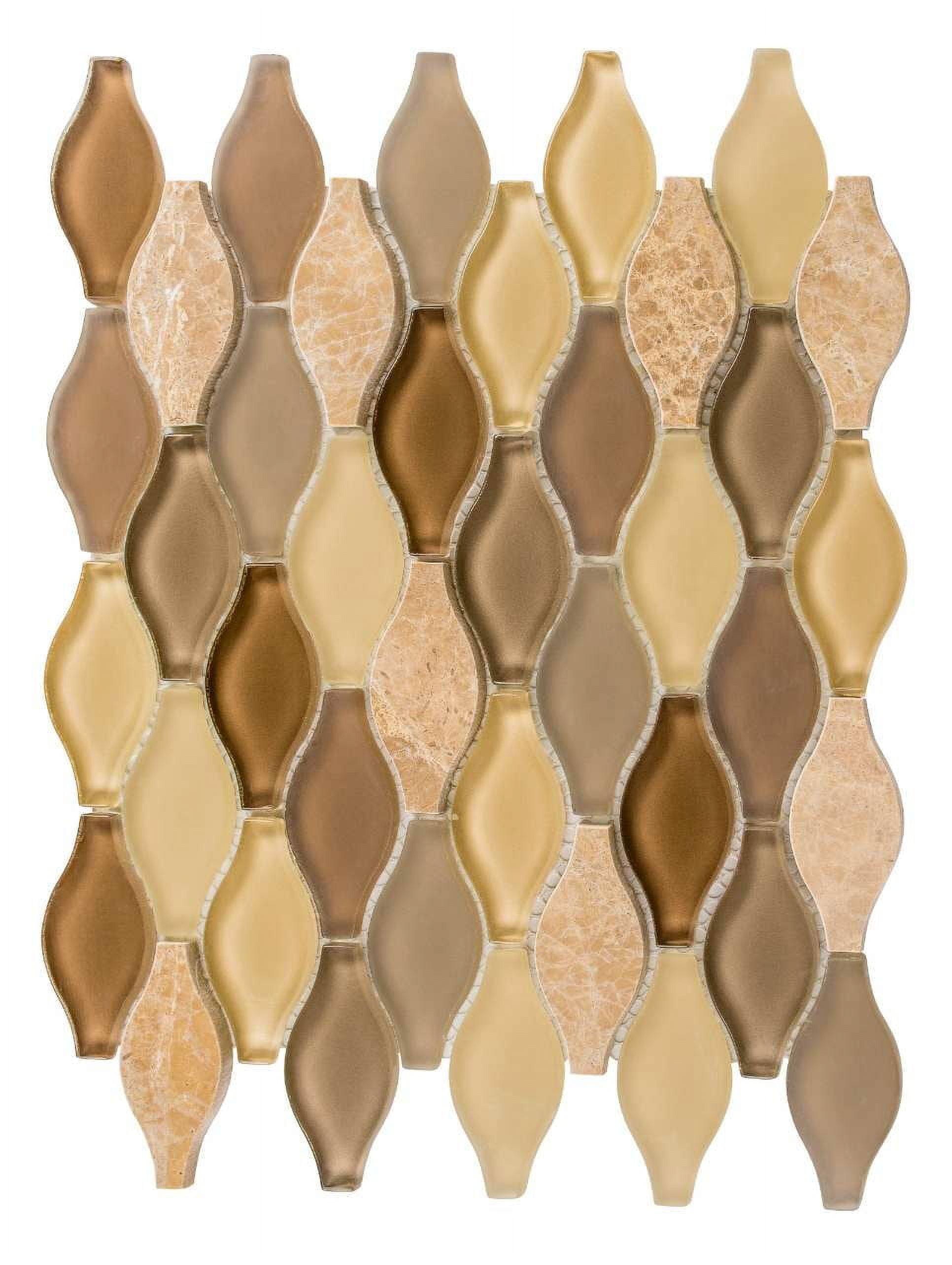 Umber Arabesque Mosaic Wall Tile Sample