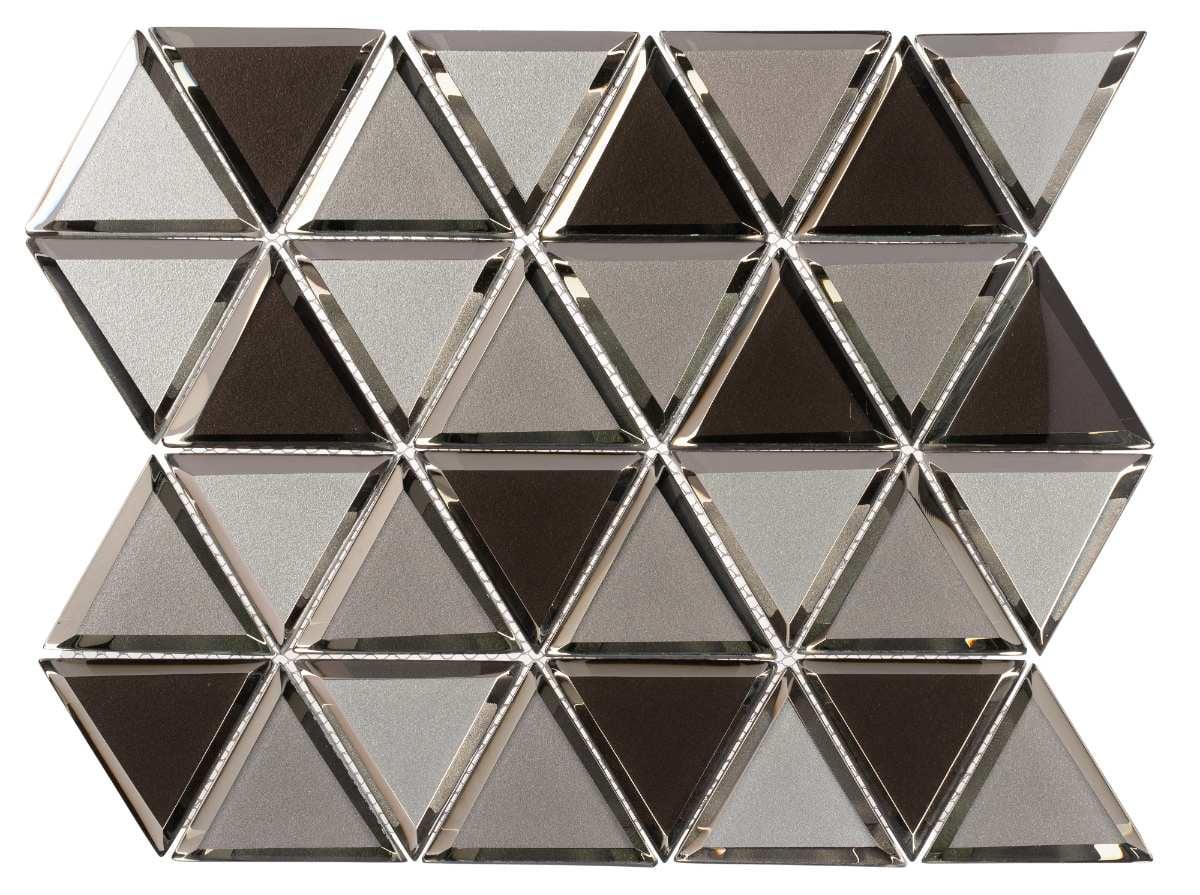 Cattail Glossy Beveled Glass Geometric Mosaic Wall Tile