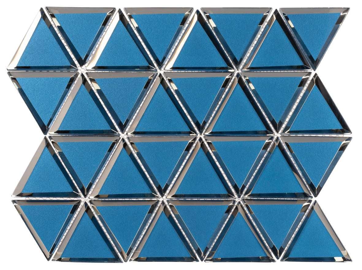 Bluester 3" x 3" Beveled Glass Geometric Mosaic Tile