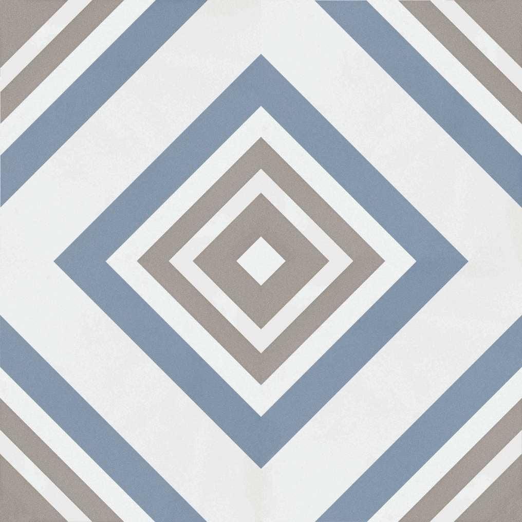 Kosta 8" x 8" Blue and Gray Matte Porcelain Tile