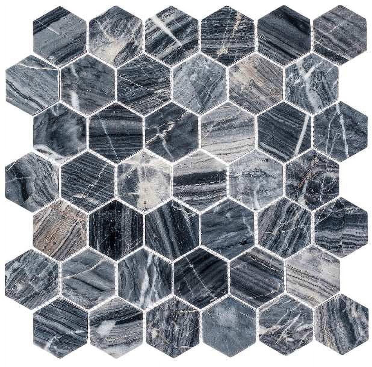 SAMPLE-Channing 2" x 2" Marble Honeycomb Mosaic Floor Use Tile