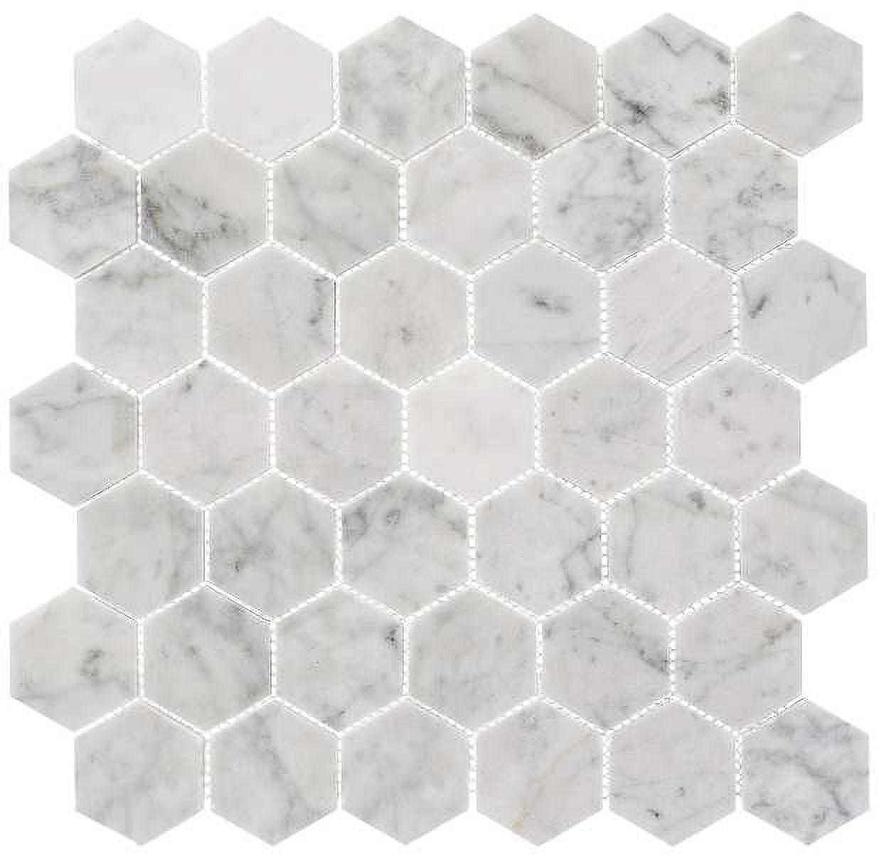 Duv Gray Matte 2" Hexagon Marble Mosaic Tile