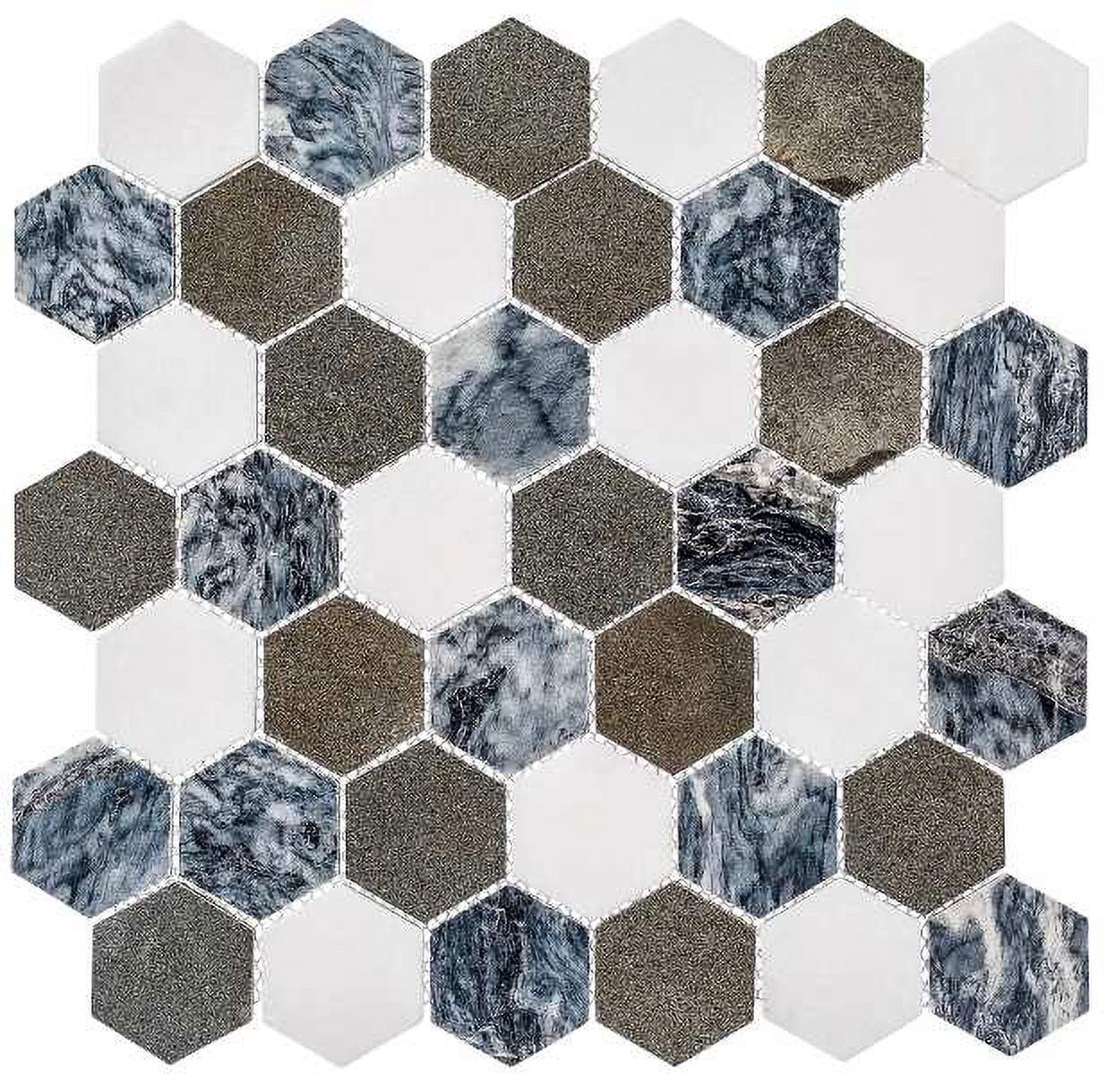 Shadow Brown and Gray Honeycomb Natural Stone Mosaic Tile