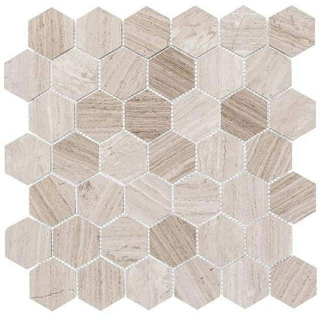 SAMPLE-Channing 2" x 2" Marble Honeycomb Mosaic Floor Use Tile