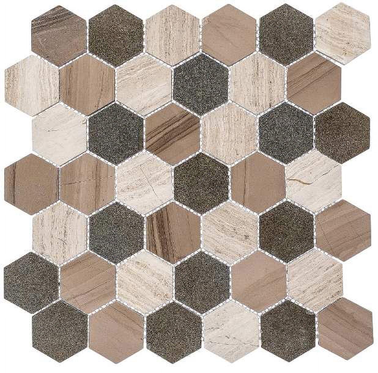SAMPLE-Channing 2" x 2" Marble Honeycomb Mosaic Floor Use Tile