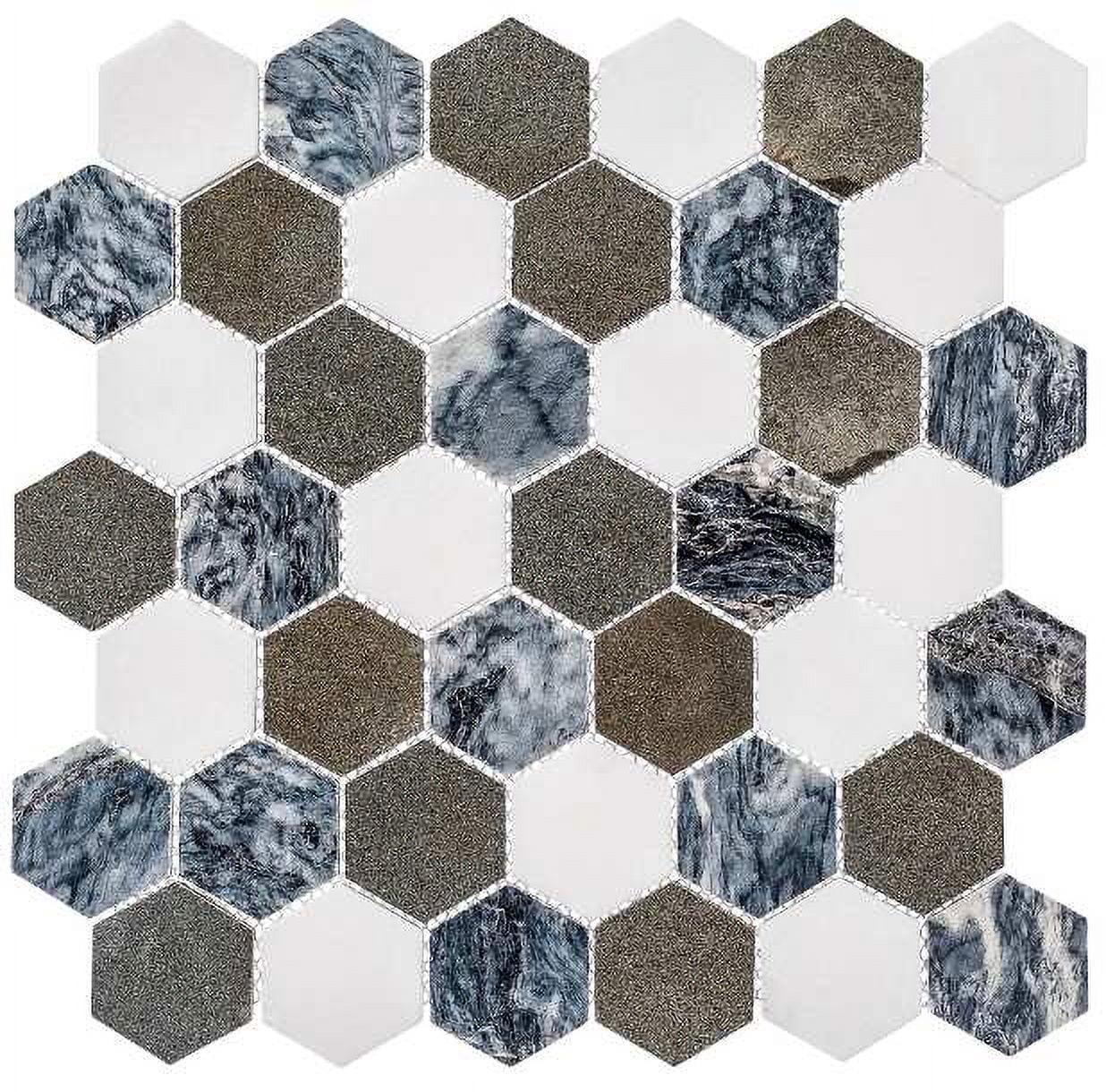SAMPLE-Channing 2" x 2" Marble Honeycomb Mosaic Floor Use Tile