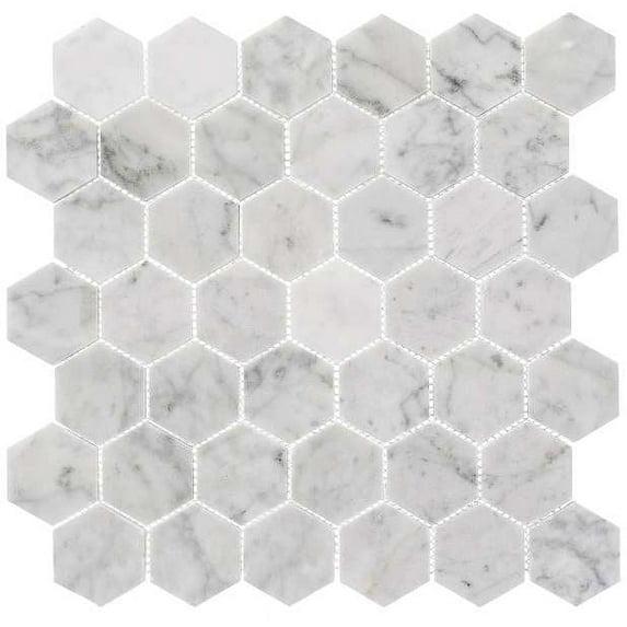 SAMPLE-Channing 2" x 2" Marble Honeycomb Mosaic Floor Use Tile