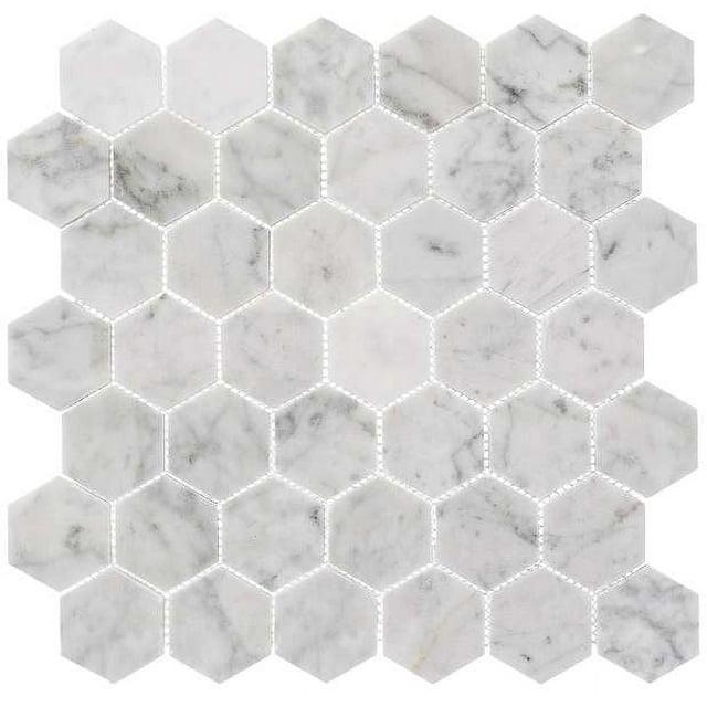 SAMPLE-Channing 2" x 2" Marble Honeycomb Mosaic Floor Use Tile
