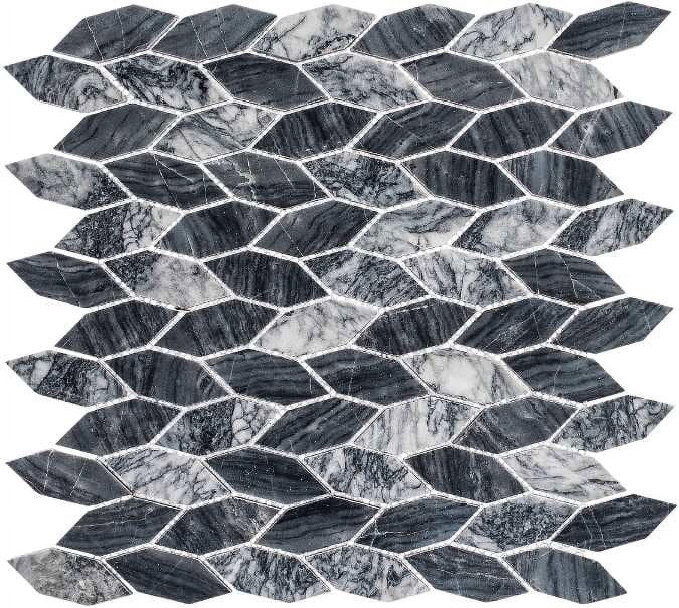 Pebble Dark Gray Natural Stone Hexagon Mosaic Tile