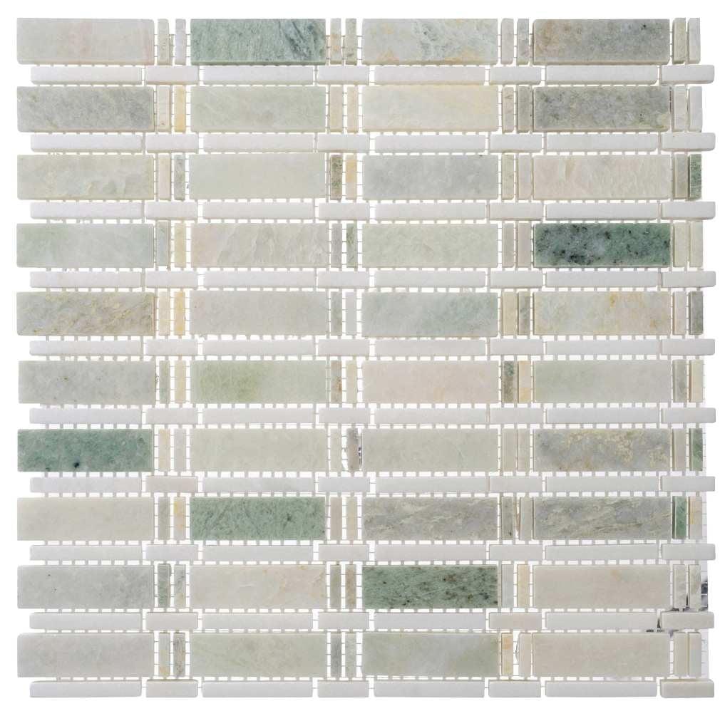 Ming Green Marble Rectangular Mosaic Wall Tile