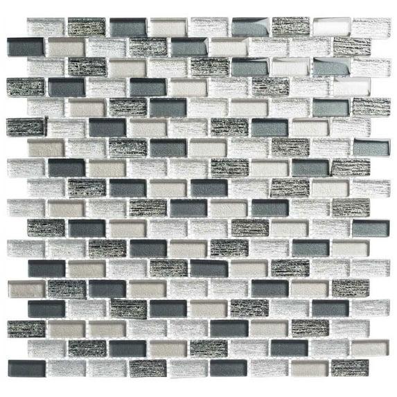 SAMPLE-Highline 0.625" x 1.25" Glass Mosaic Sheet Floor Use Tile