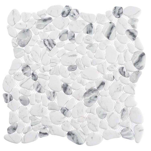 SAMPLE-Mellow Tranquil Gray Novelty Pebble Stone Look Matte Glass Mosaic Wall and Floor Tile