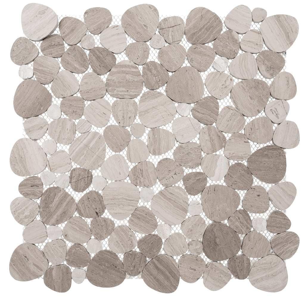 Oasis Brown Pebble Marble Mosaic Tile for Indoor Outdoor