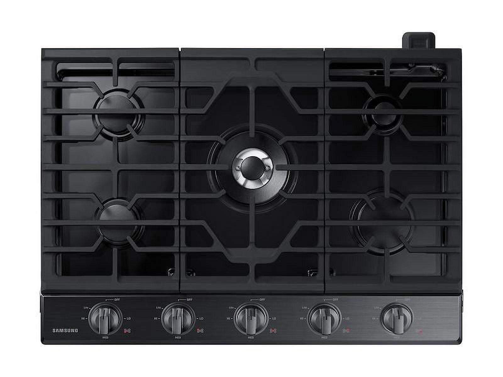 30" Black Stainless Steel 5-Burner Gas Cooktop with Wi-Fi