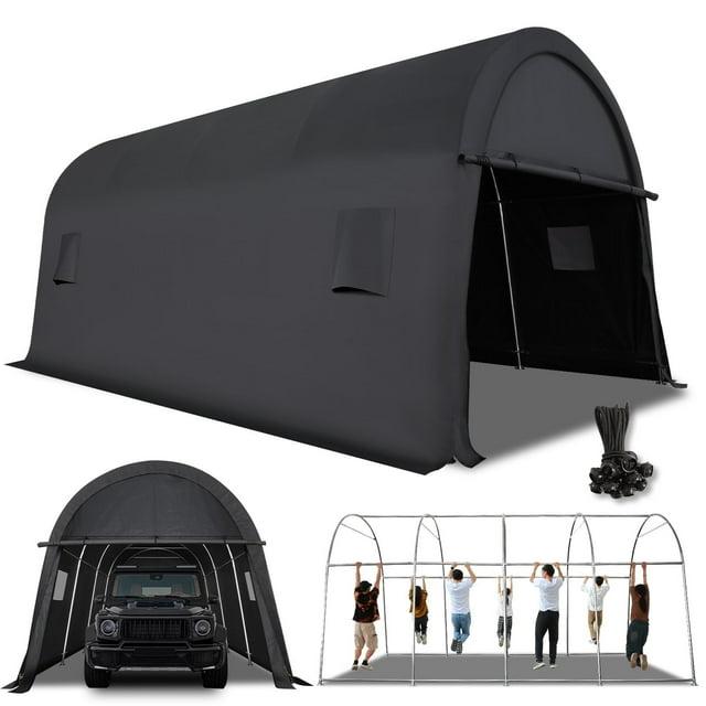 EROMMY Erommy 10 Ft. W x 20 Ft. D Galvanized Steel Portable Garage, Anti-Snow Carport, Storage Shed Canopy