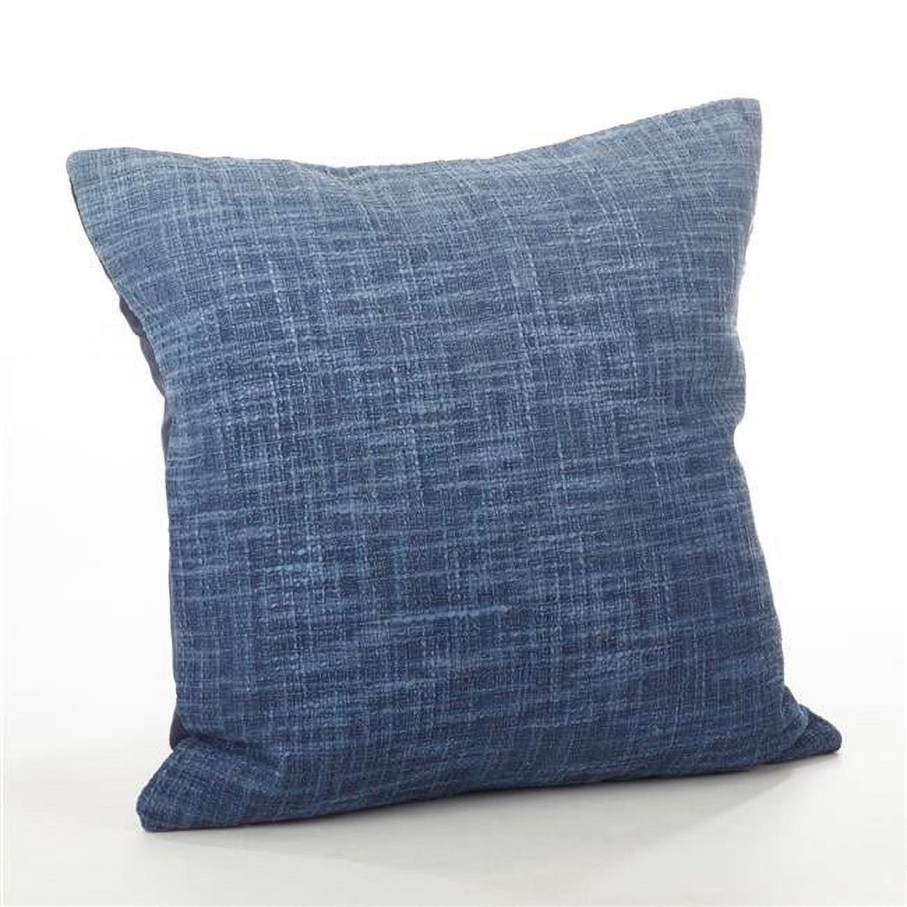 Navy Blue Cotton Ombre Square Throw Pillow