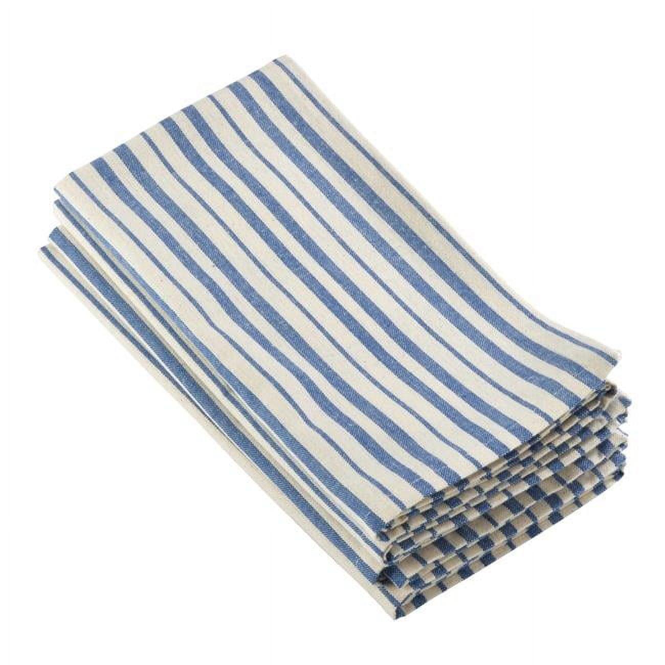 Saro Lifestyle Dauphine Collection Striped Design Dinner Napkin (Set of 4), 20", Blue