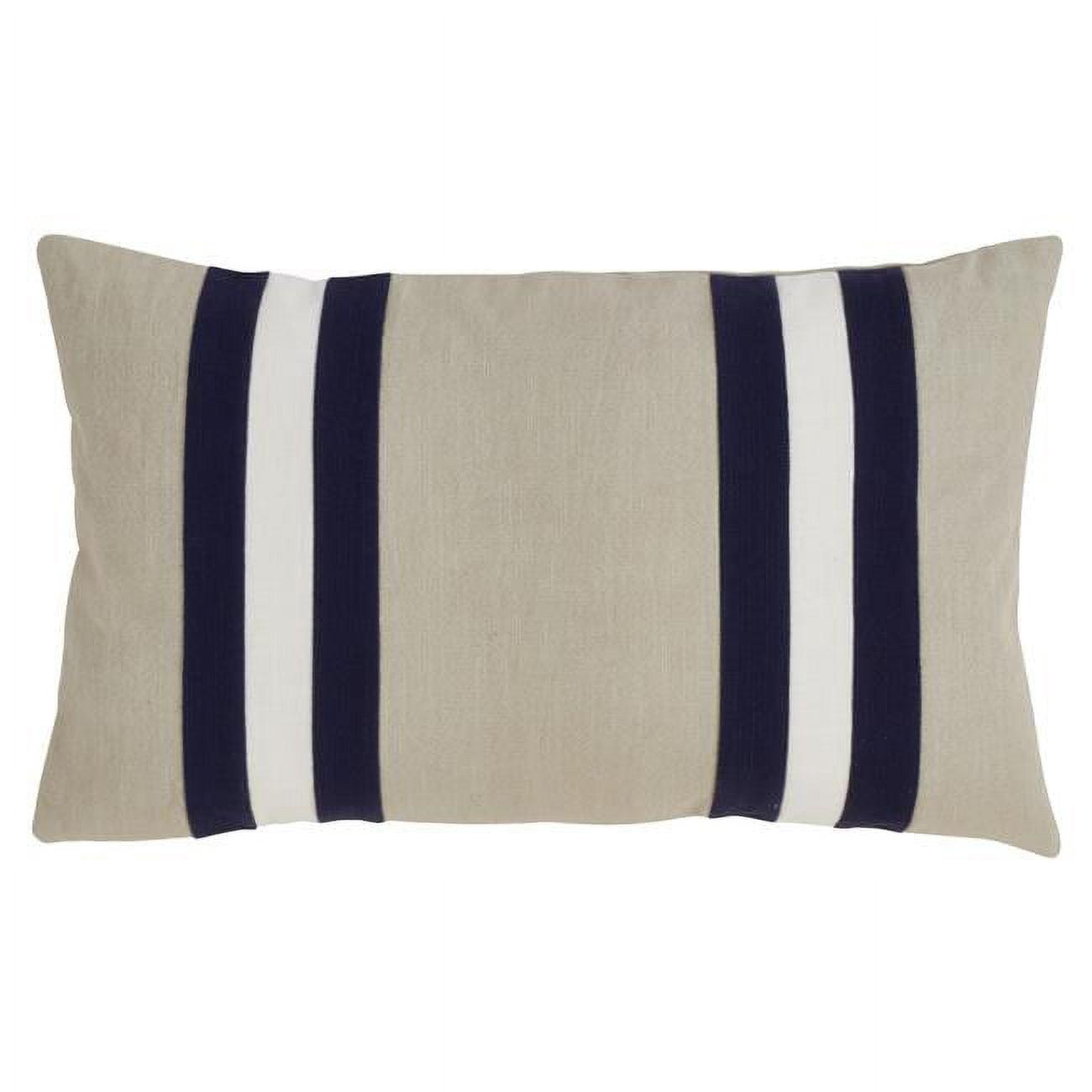 27" Natural Cotton Dual Band Throw Pillow