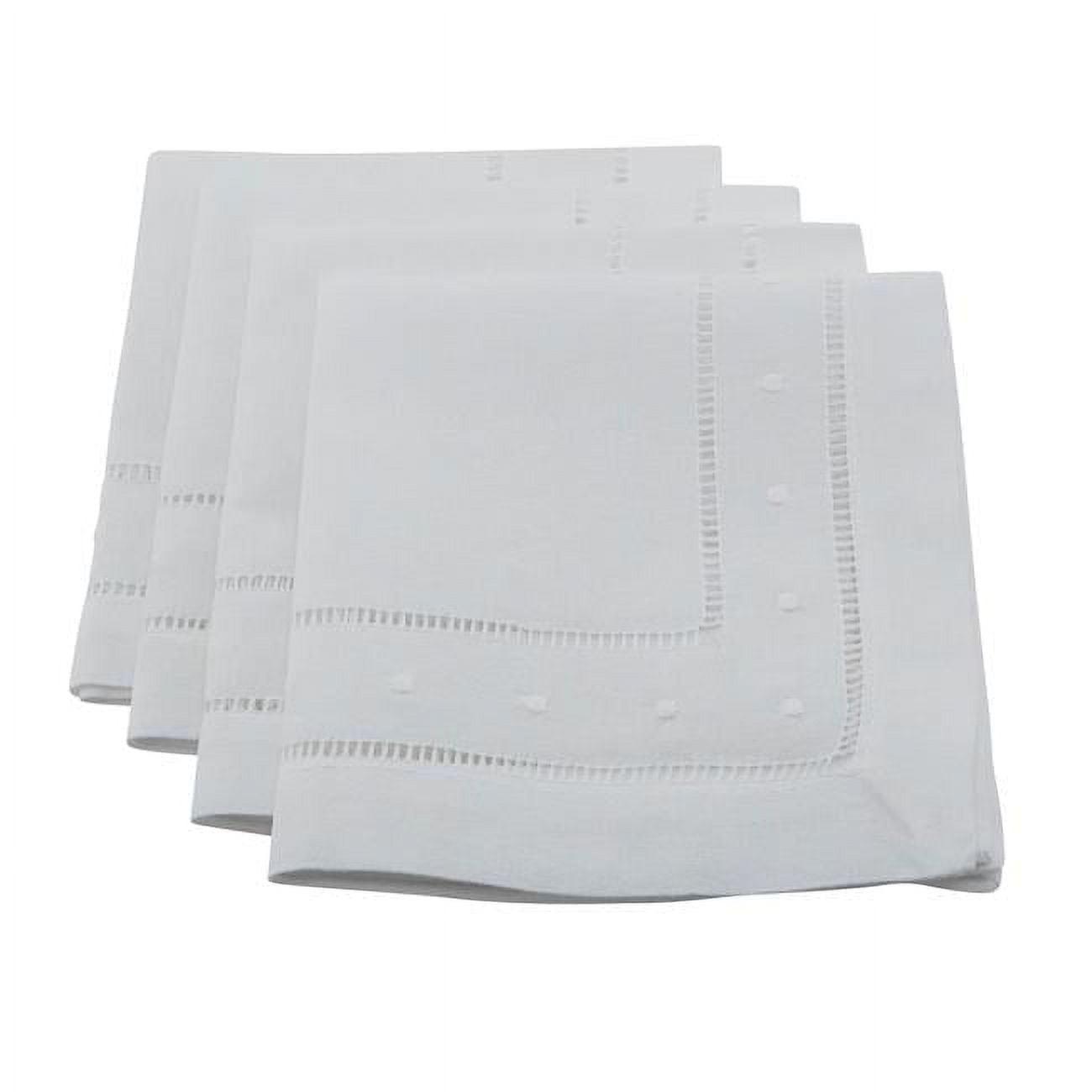 Saro Lifestyle Swiss Dot Embroidered and Hemstitched Napkin (set of 4)