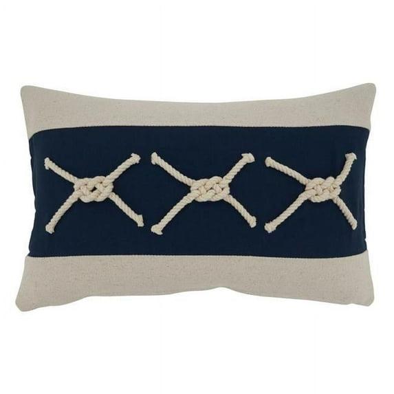 Saro Naviguer Collection Appliqued Cotton Throw Pillow