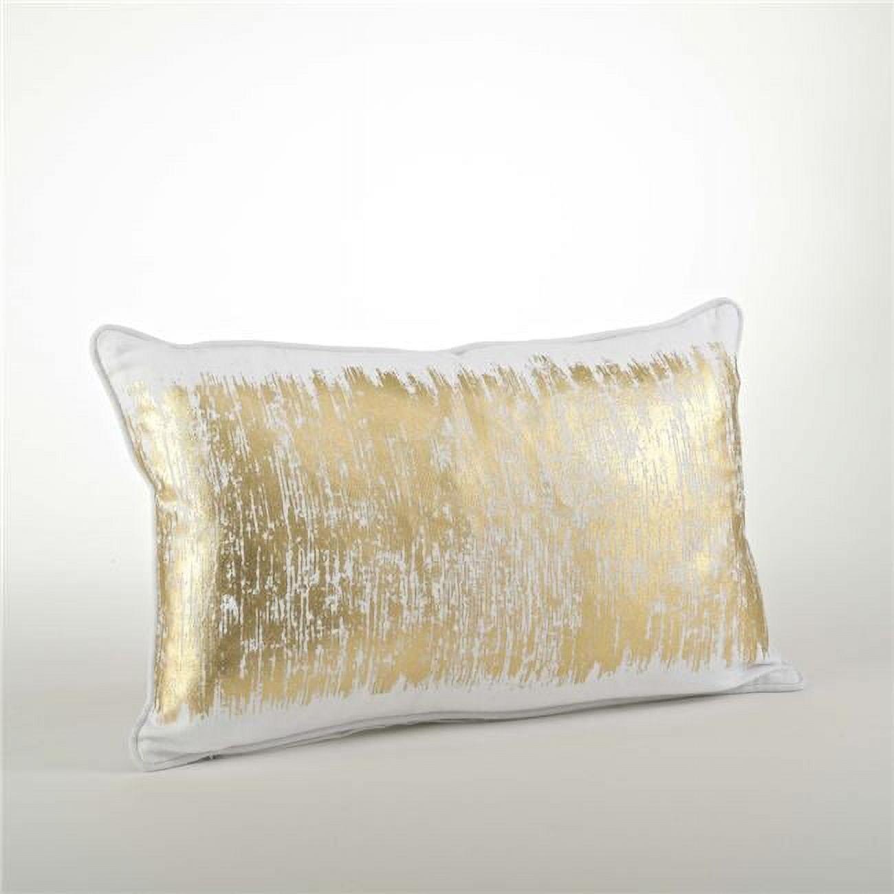 Oversize Down Filled Metallic Banded Design Throw Pillow - Saro Lifestyle