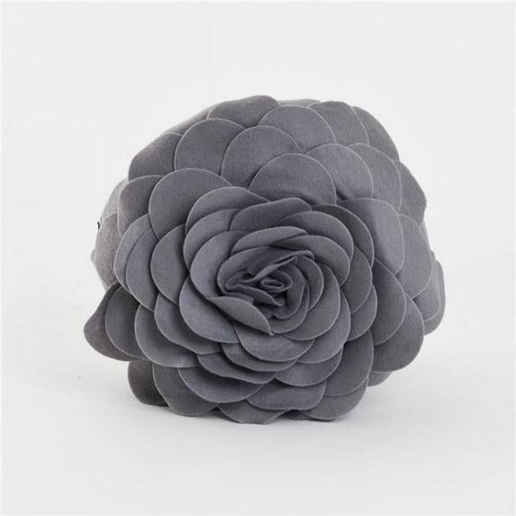 Flower Appliqued Felt Throw Pillow