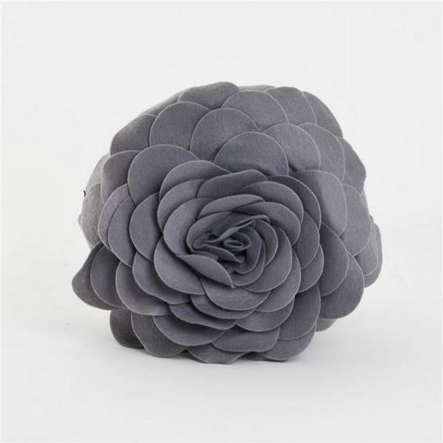 Flower Appliqued Felt Throw Pillow