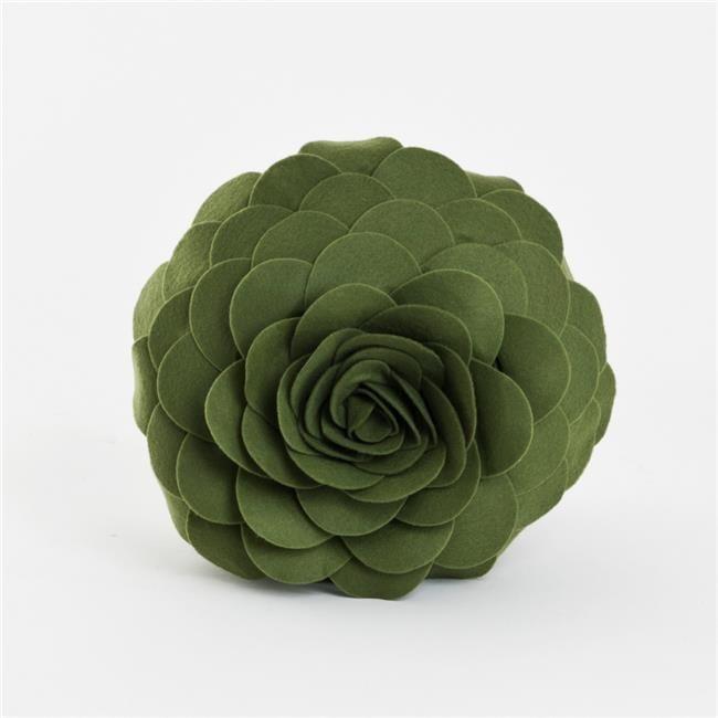 Flower Appliqued Felt Throw Pillow