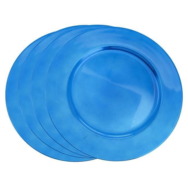 Saro Lifestyle Classic Solid Color Charger Plates, Cobalt Blue, 13" Round