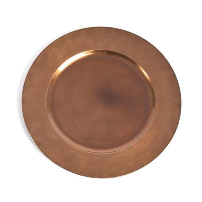 Saro Lifestyle Classic Solid Color Charger Plates, Copper, 13" Round