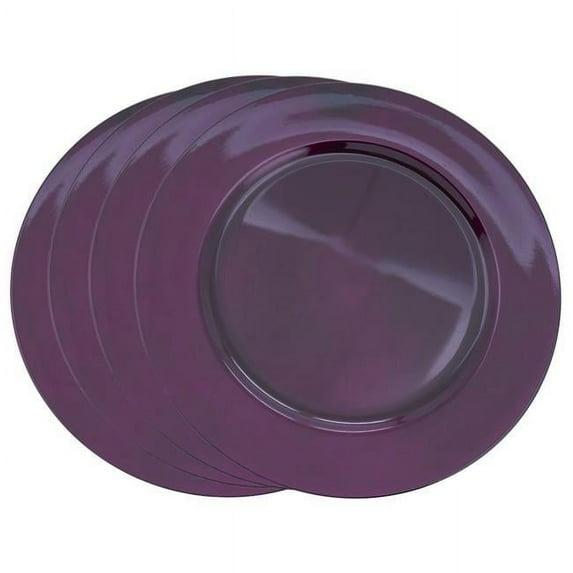 Saro Lifestyle Classic Solid Color Charger Plates, Eggplant, 13" Round