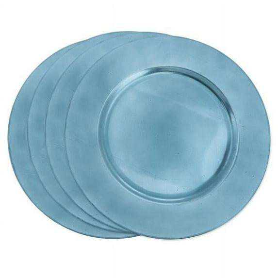 Saro Lifestyle Classic Solid Color Charger Plates, Teal, 13" Round