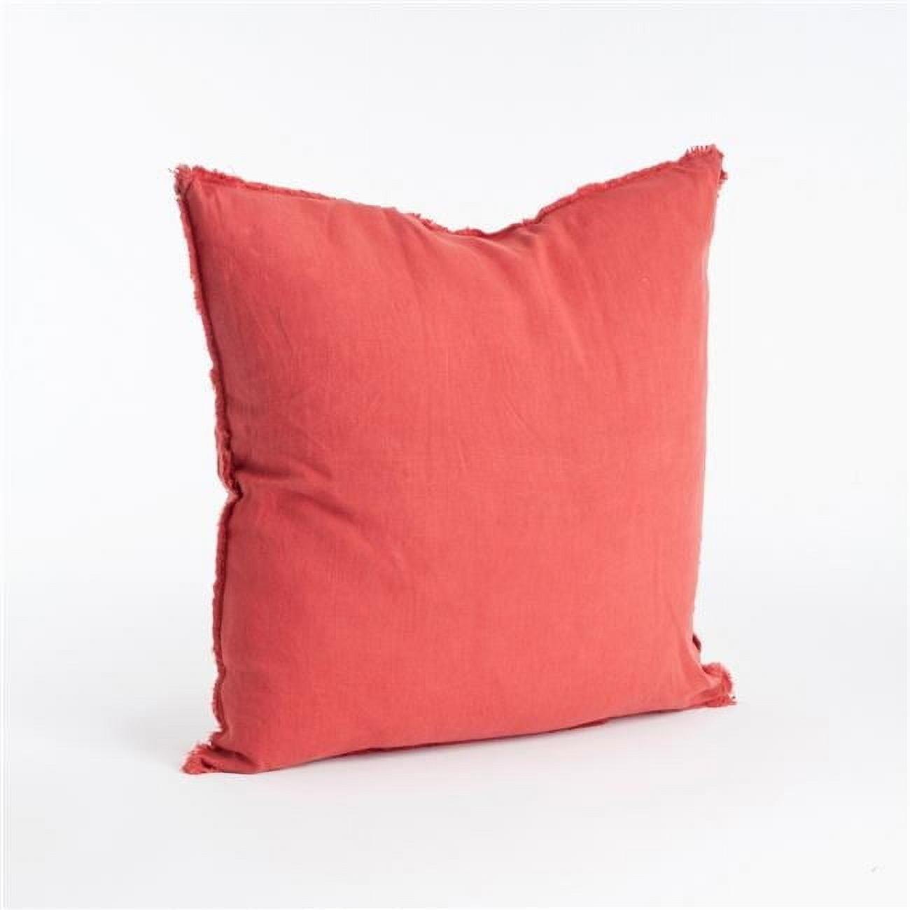 Saro Graciella Collection Linen Reversible Throw Pillow
