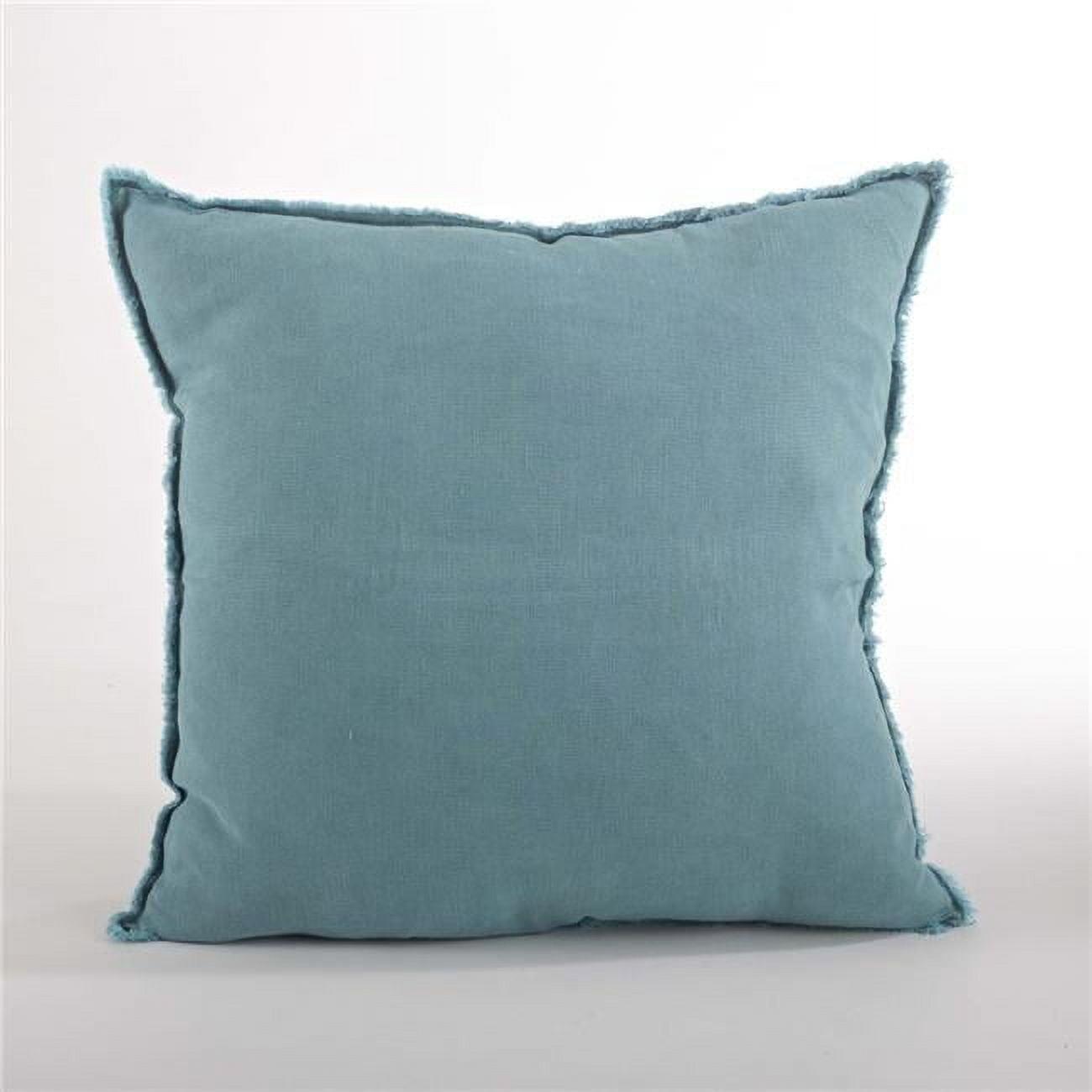 20"x20" Oversize Fringed Design Linen Square Throw Pillow Sea Green - Saro Lifestyle