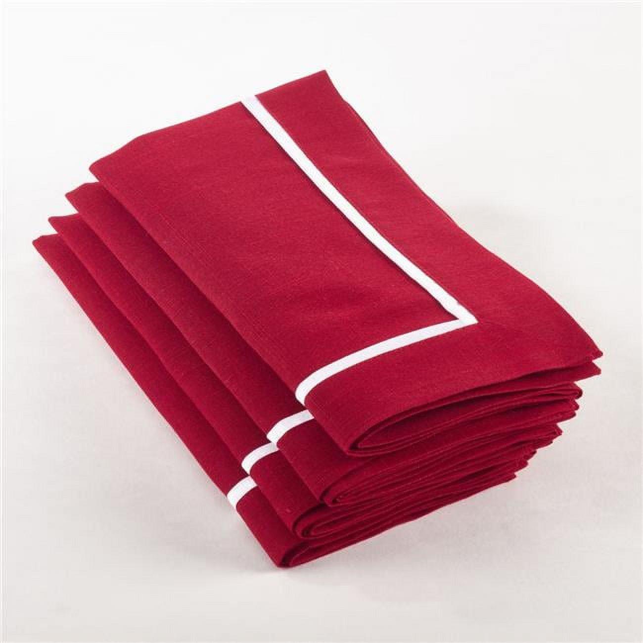 Red Polyester Winter Table Runner with White Border, 70x16 in