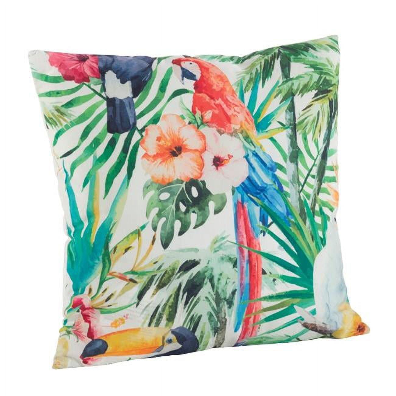 Tropical Bloom 18" Square Embroidered Throw Pillow Set