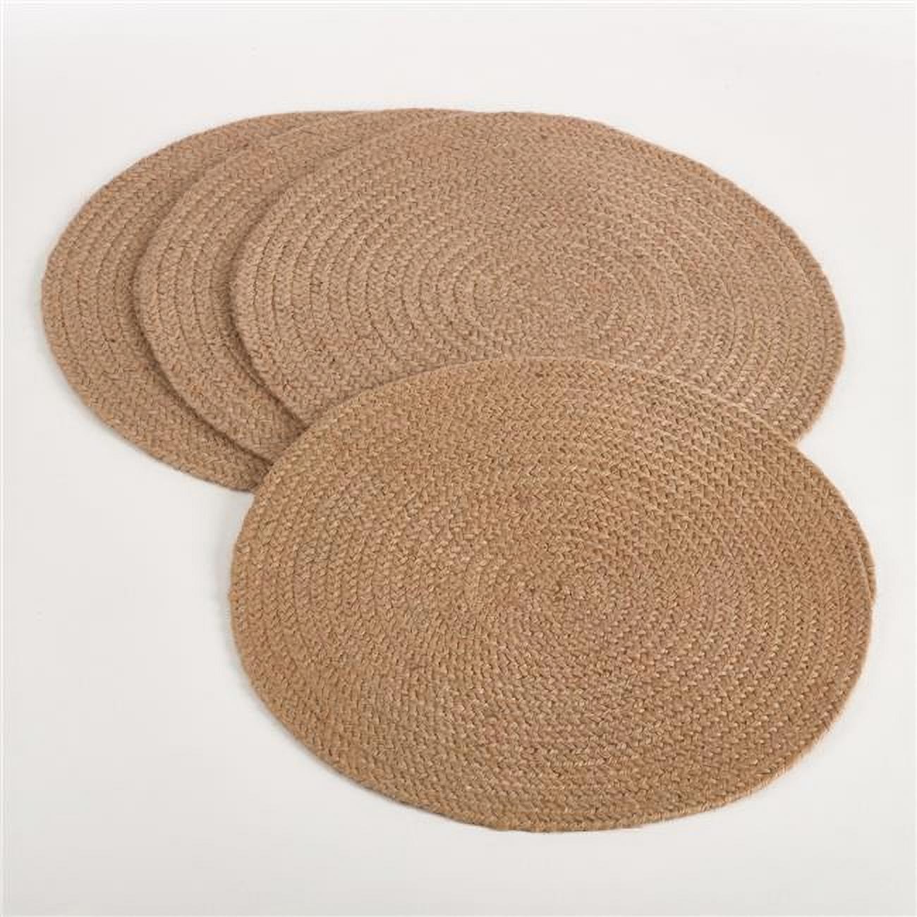 Natural Round Jute Design Placemats, Set of 4