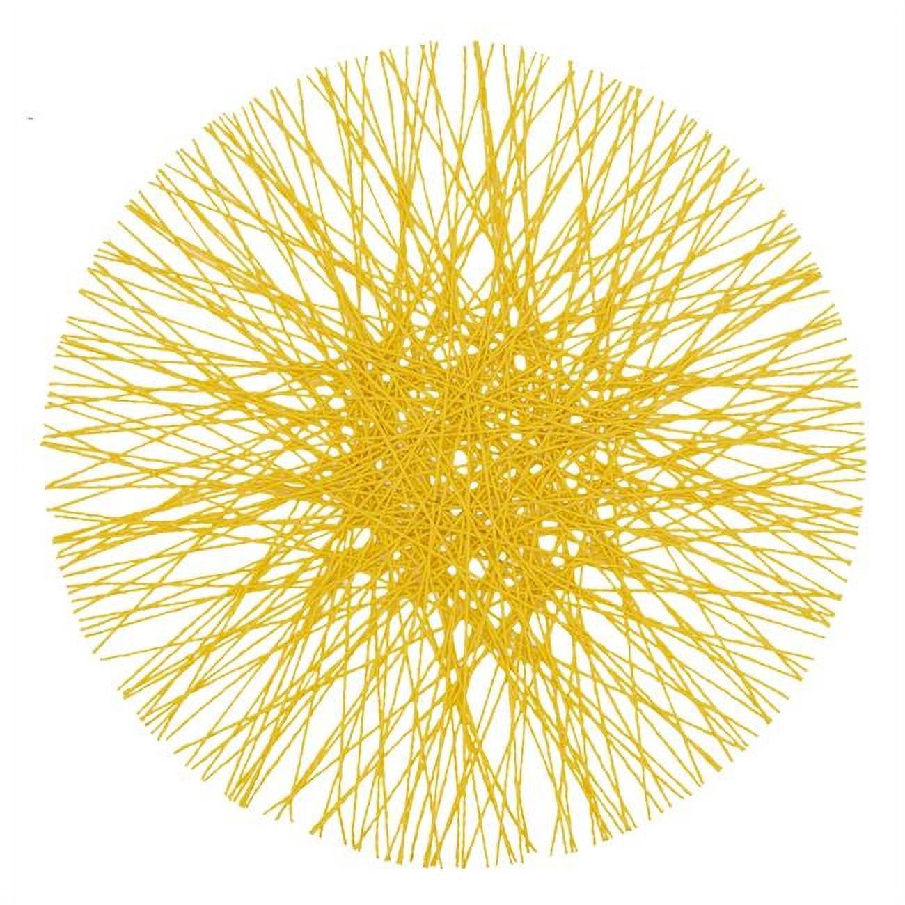 Saro Lifestyle Straw Placemat, 15" Round (Set of 4), Yellow, 15" Round