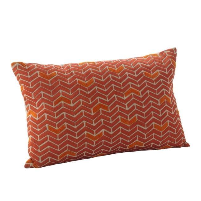 Saro Marcella Design Embroidered Cotton Throw Pillow