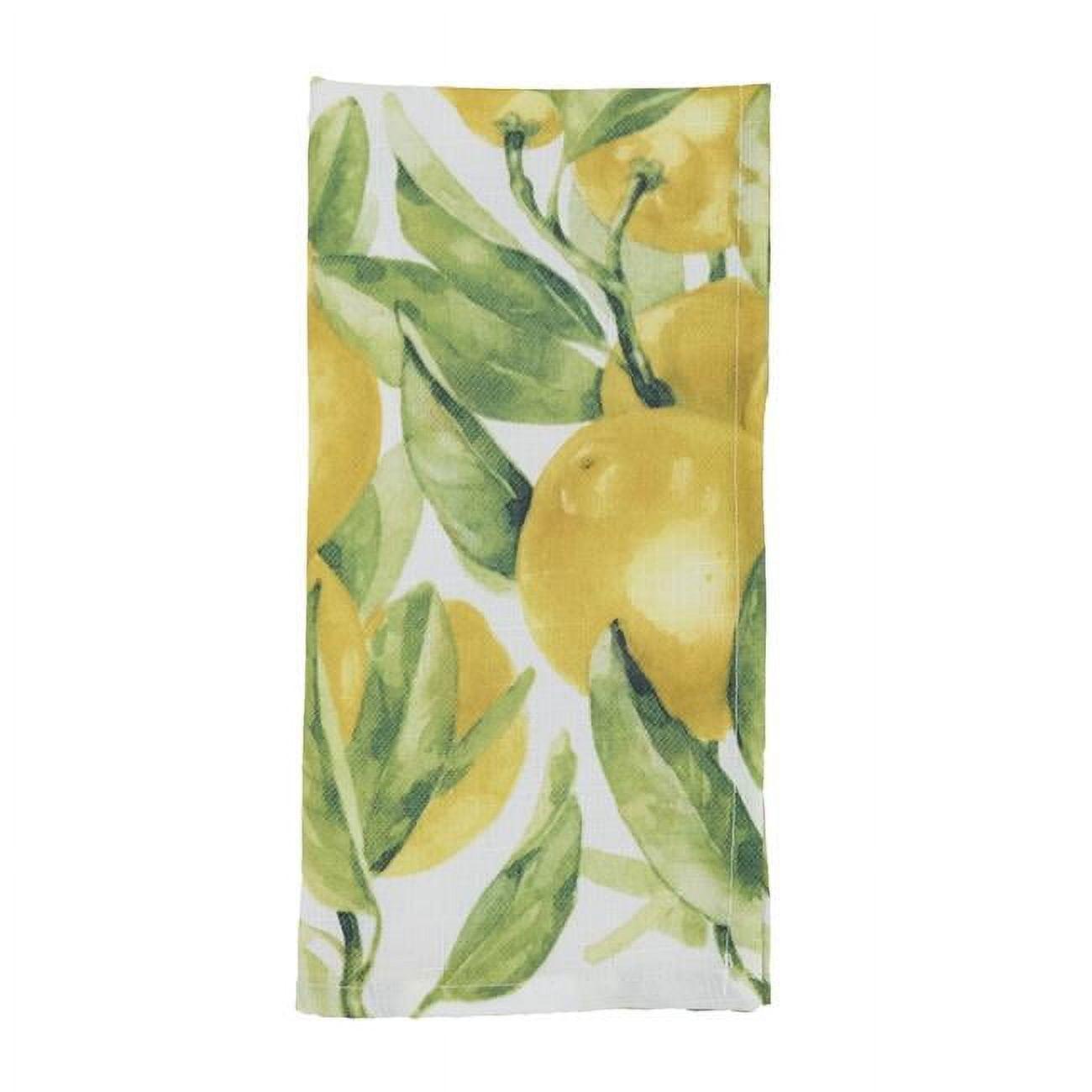 Lemon Print Polyester Square Napkins, Set of 12