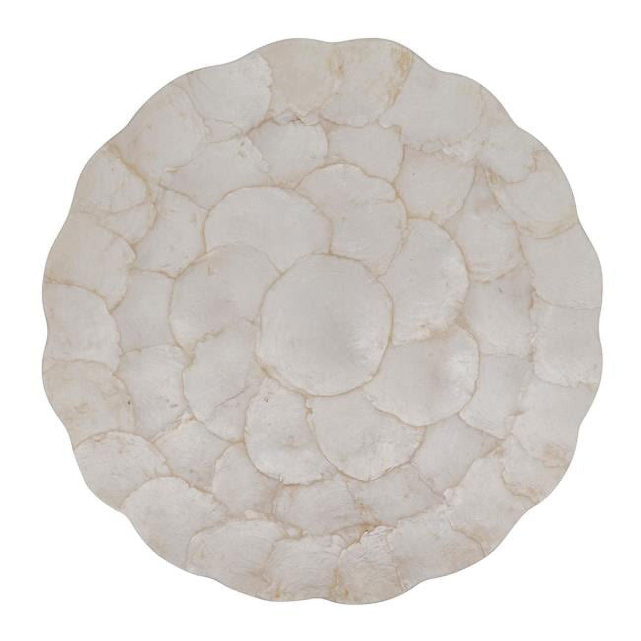 Ivory Scalloped Capiz Placemats Set of 4, 15"