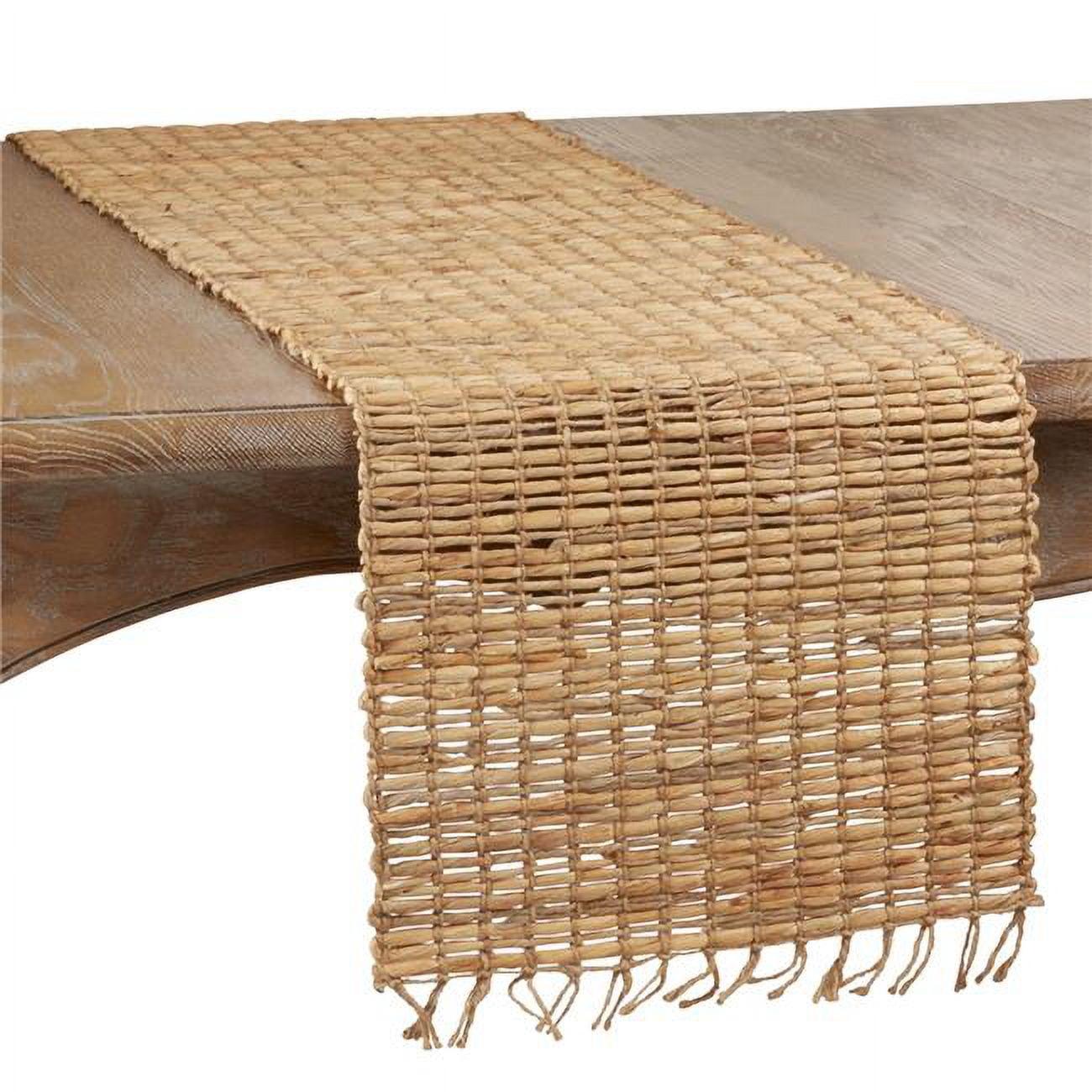 72" x 14" Water Hyacinth Dining Table Runner - Saro Lifestyle: Rattan Tablecloth Runner, Non-Woven Fabric, Spot Clean