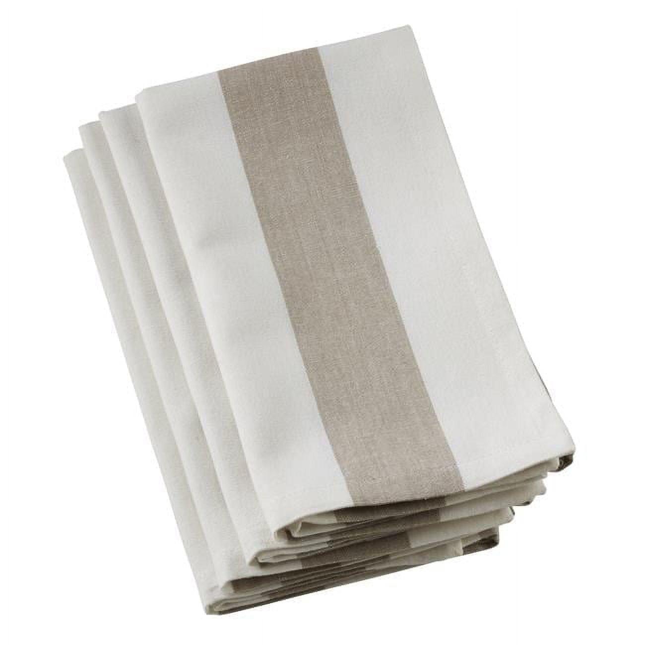 Saro Lifestyle Classic Striped Napkin, 20" Square, Taupe (Set of 4)