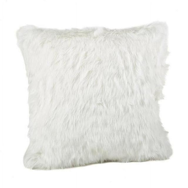 20"x20" Oversize Down Filled Faux Fur Square Throw Pillow White - Saro Lifestyle