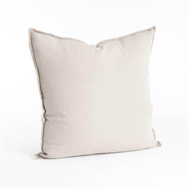 20"x20" Oversize Fringed Design Linen Square Throw Pillow - Saro Lifestyle