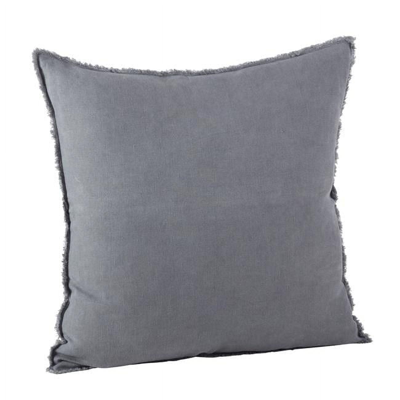 20"x20" Oversize Fringed Design Linen Square Throw Pillow Slate - Saro Lifestyle