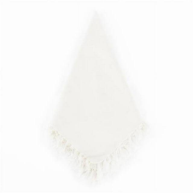Saro Lifestyle Fringed Design Napkin, 20" Square (Set of 4), Off-White, 20" x 20"