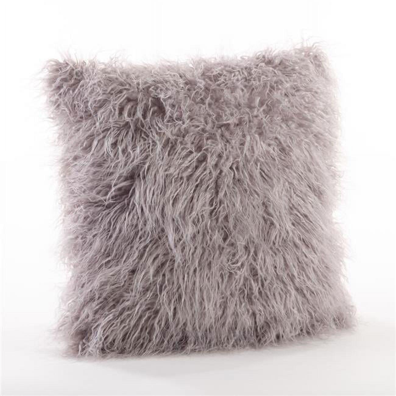 Saro Lifestyle Mongolian Faux Fur Throw Pillow